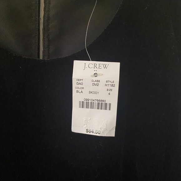 J.Crew Sleeveless Blouse Womens Size 4 Black Velvet Peplum Hem NWT Keyhole Neck - Picture 4 of 10